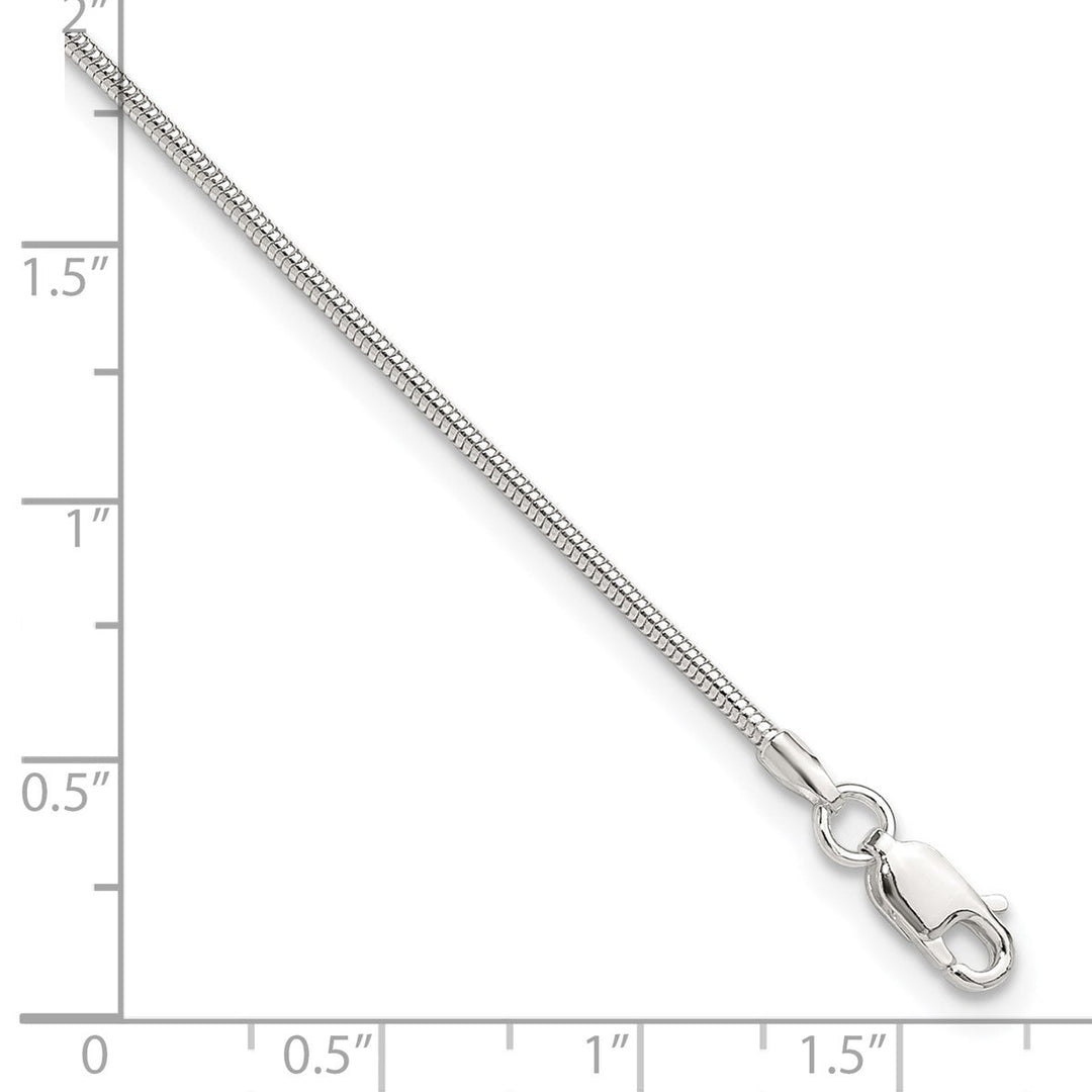 Sterling Silver 1.5mm Snake Anklet, 9