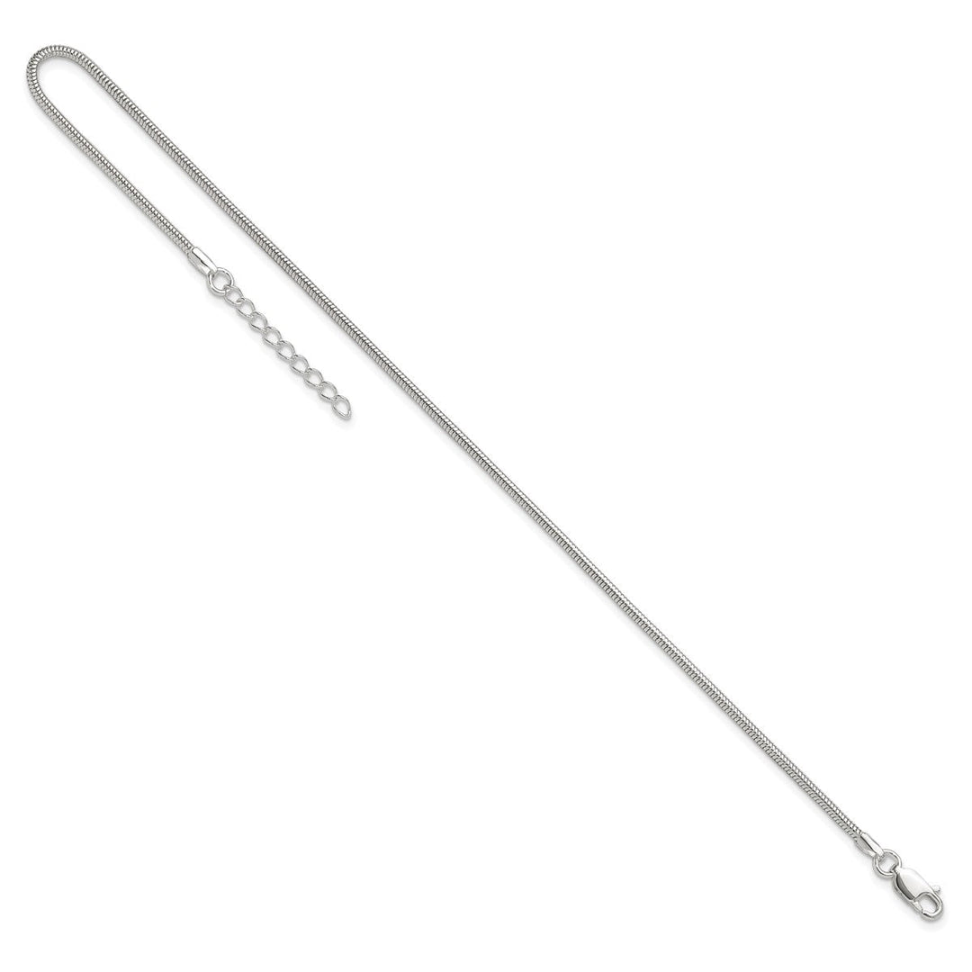Sterling Silver 1.5mm Snake Anklet, 9