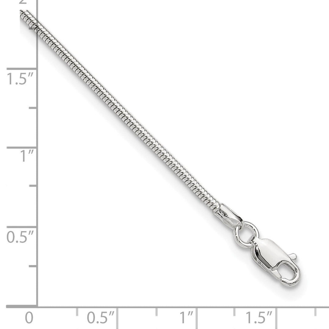 Sterling Silver 1.5mm Snake Anklet, 9