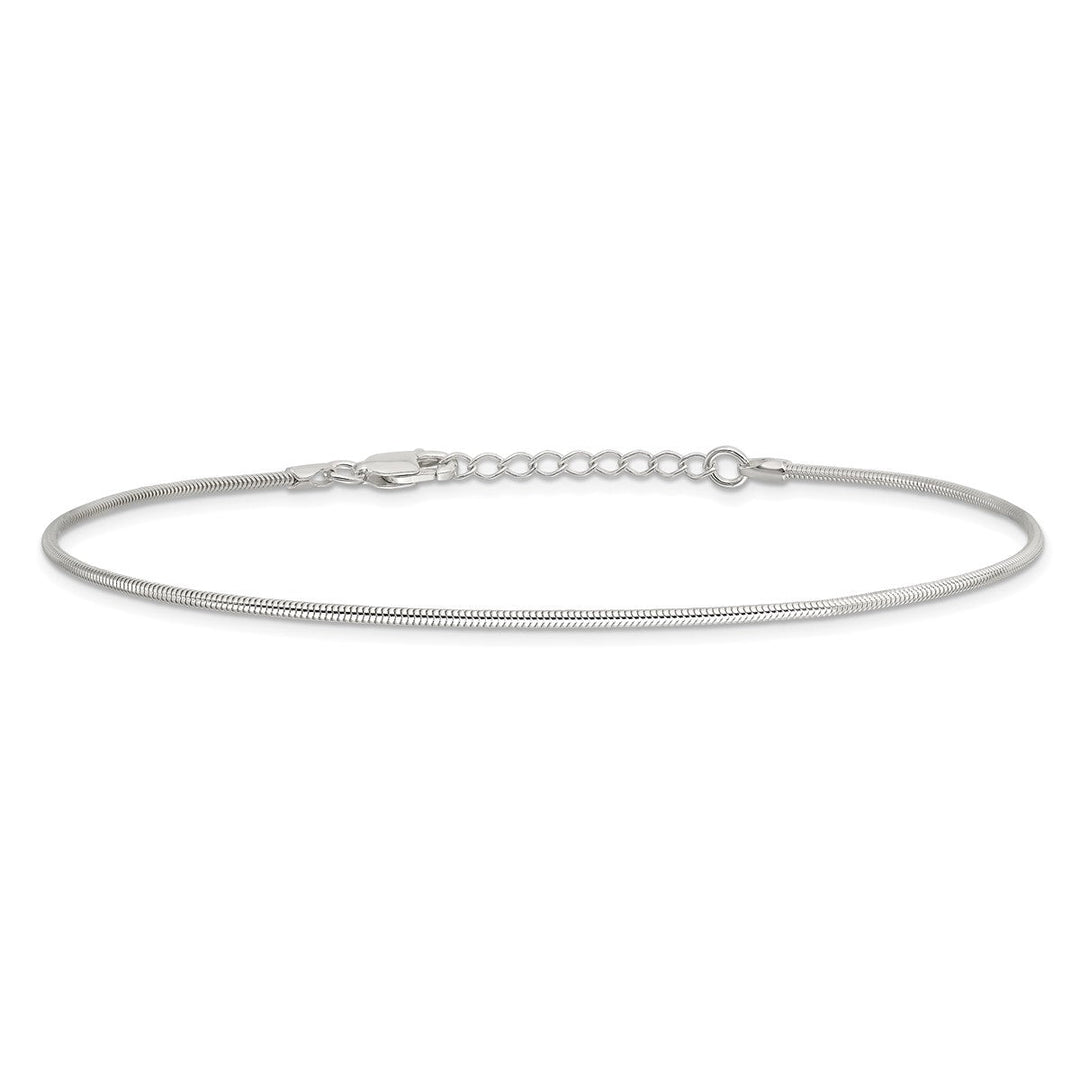 Sterling Silver 1.5mm Snake Anklet, 9