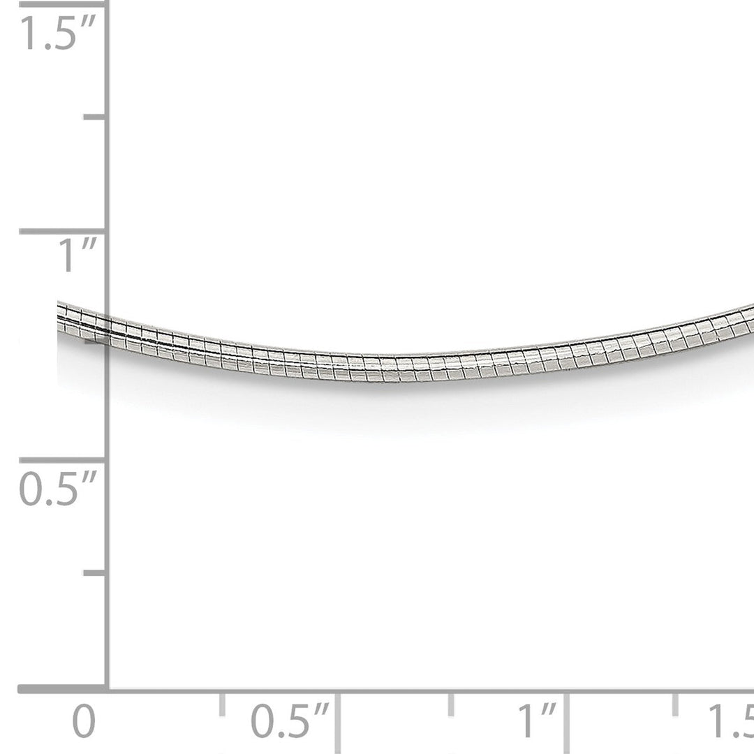 Sterling Silver 1.6mm Omega Necklaces, 16
