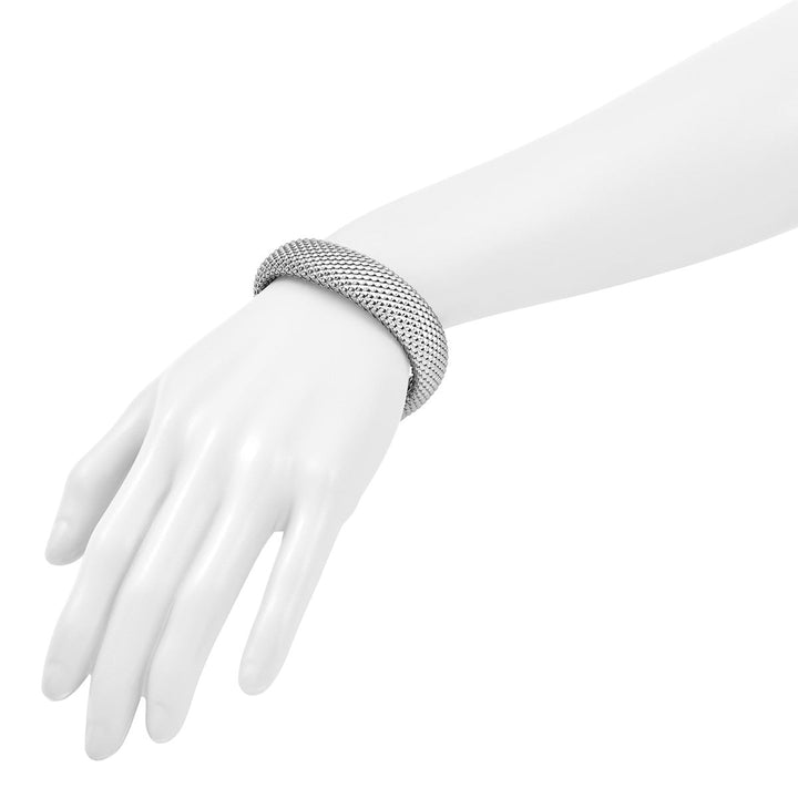 Sterling Silver 17.2mm Mesh Bracelet, 8" - Bracelet - Design Jewellers Edmonton