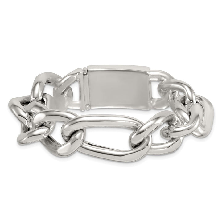 Sterling Silver 17mm Figaro Bracelet, 8" - Bracelet - Design Jewellers Edmonton