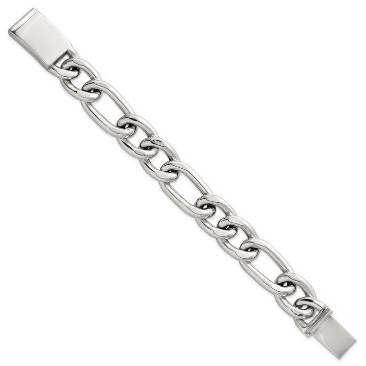 Sterling Silver 17mm Figaro Bracelet, 8" - Bracelet - Design Jewellers Edmonton
