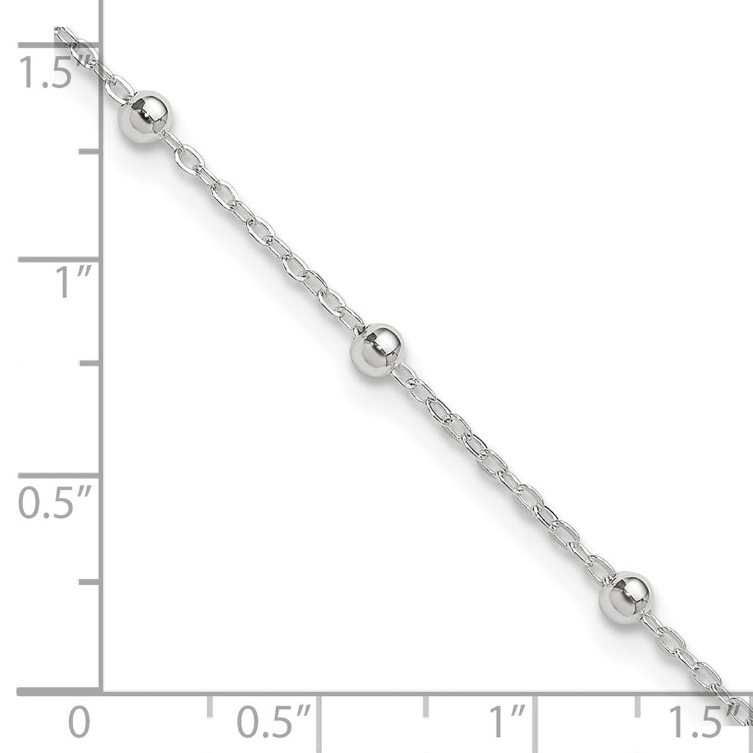 Sterling Silver 1mm Ball (Beaded) Anklet, 9