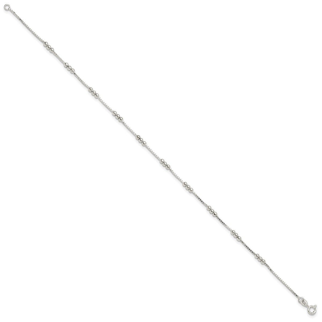 Sterling Silver 1mm Box Anklet, 10