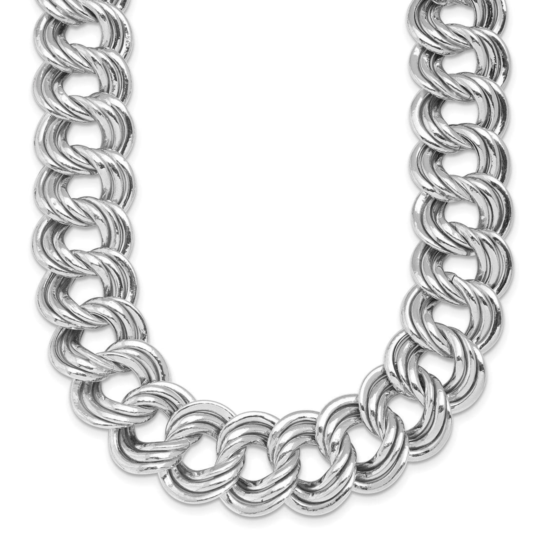 Sterling Silver 20mm Fancy Necklace, 17.5"