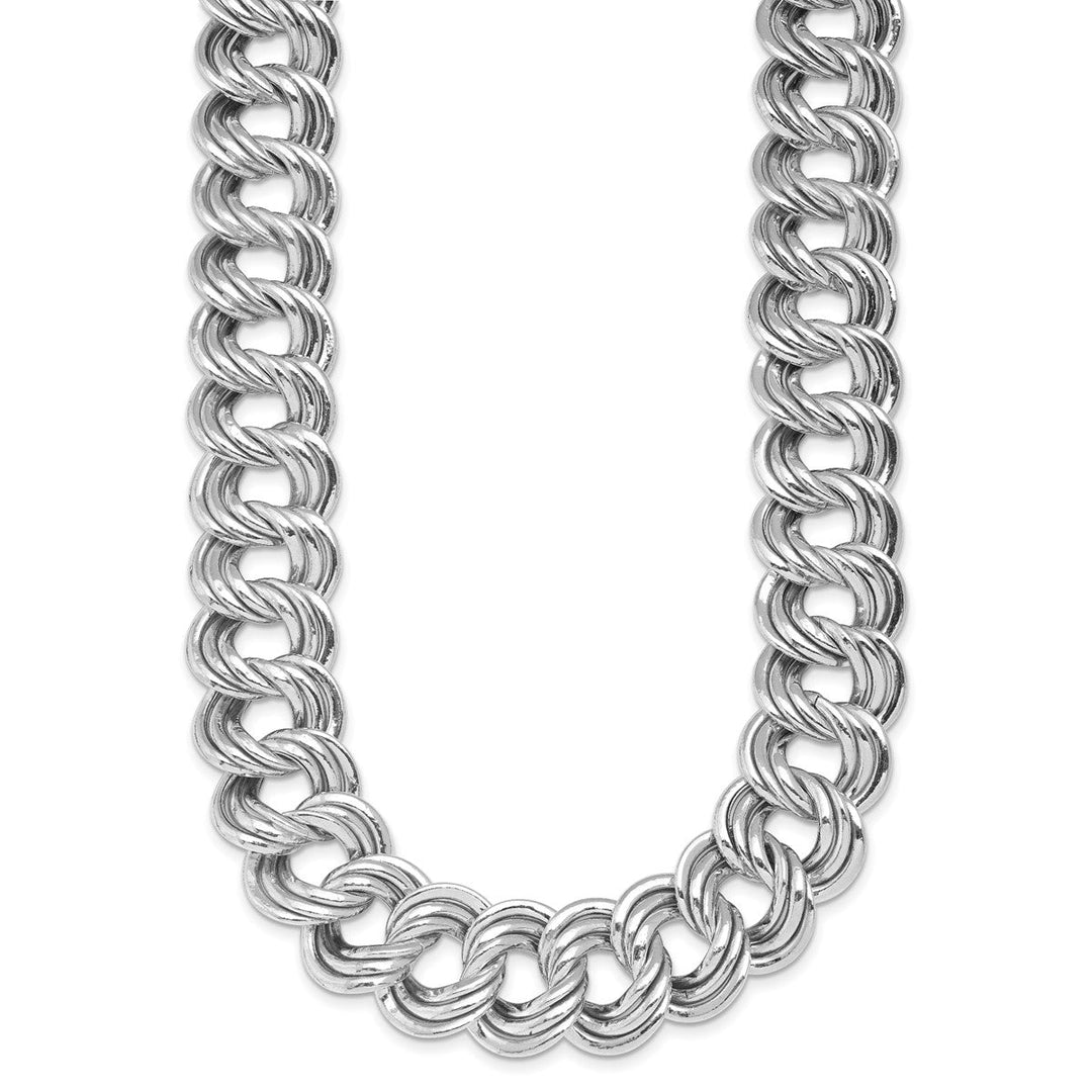 Sterling Silver 20mm Fancy Necklace, 17.5