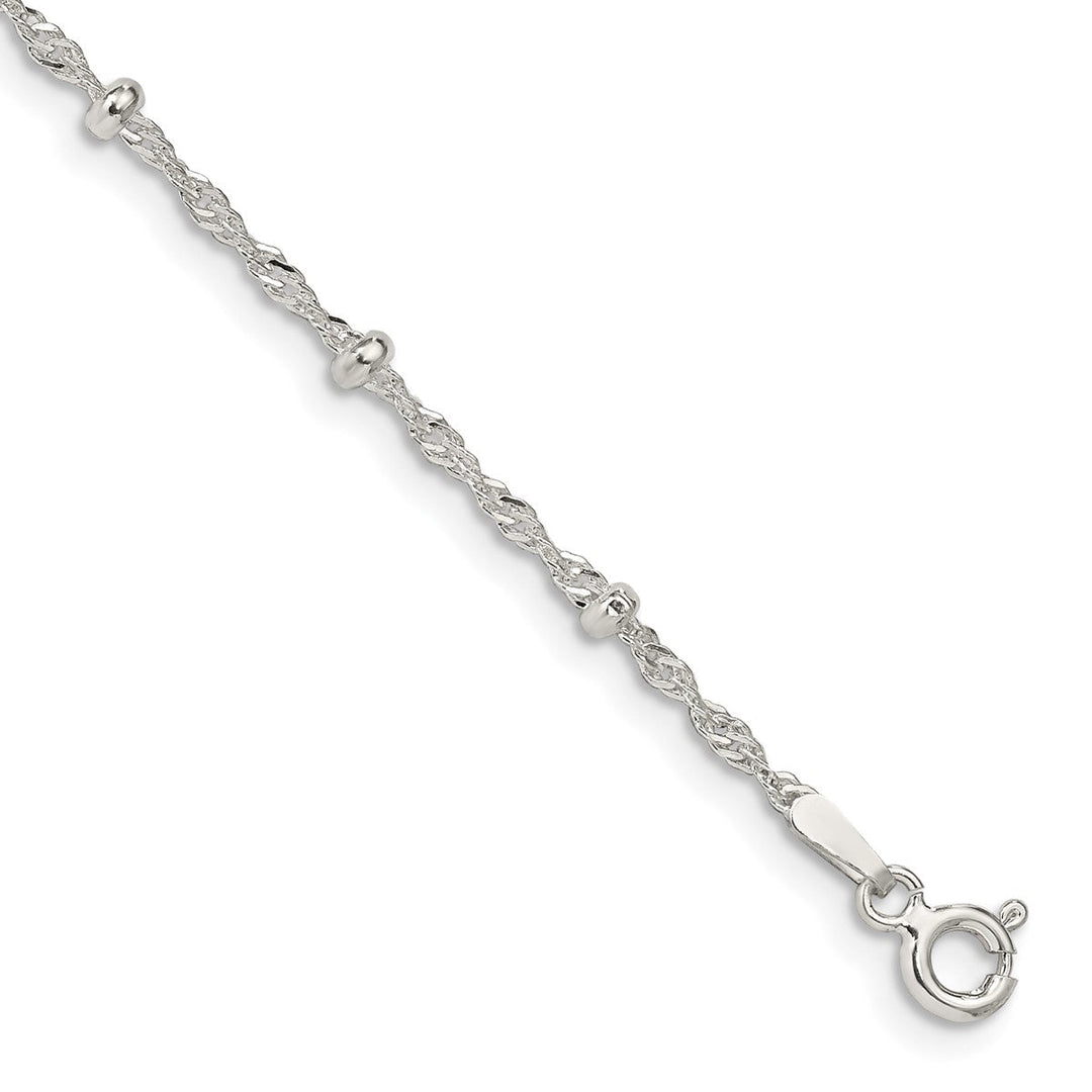 Sterling Silver 2.5mm Singapore Anklets, 10"