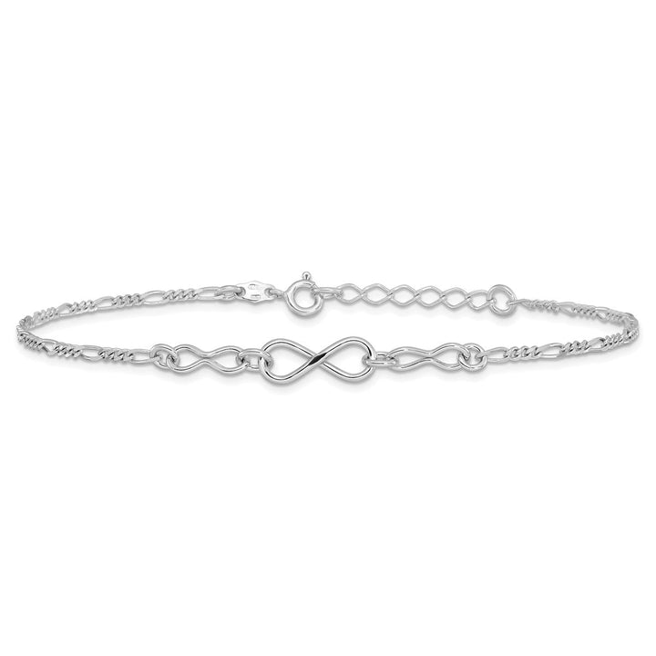 Sterling Silver 2mm Figaro Anklet, 9" - Anklet - Design Jewellers Edmonton