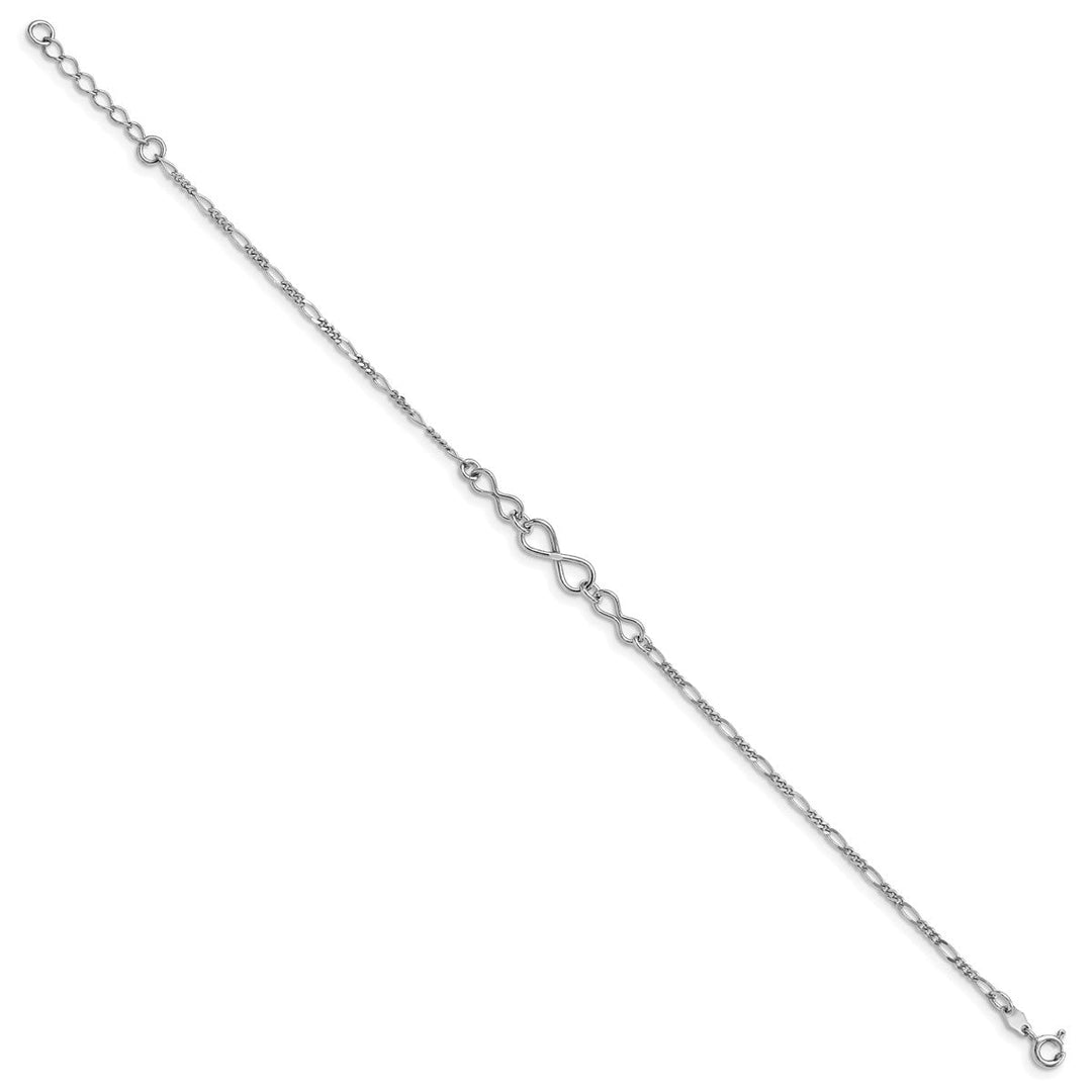 Sterling Silver 2mm Figaro Anklet, 9