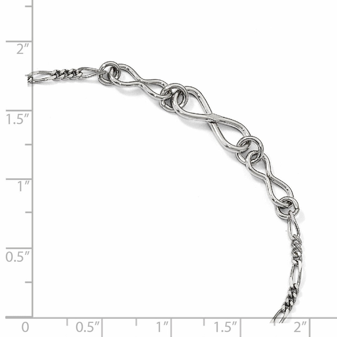 Sterling Silver 2mm Figaro Anklet, 9