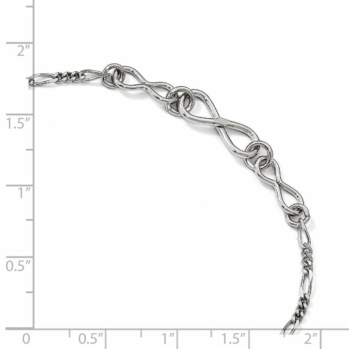 Sterling Silver 2mm Figaro Anklet, 9" - Anklet - Design Jewellers Edmonton