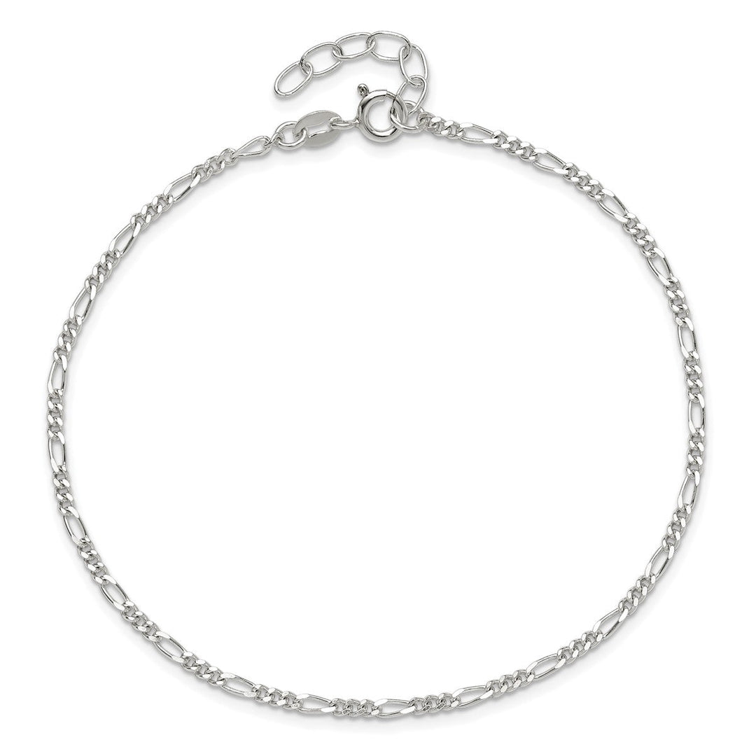 Sterling Silver 2mm Figaro Anklets, 9