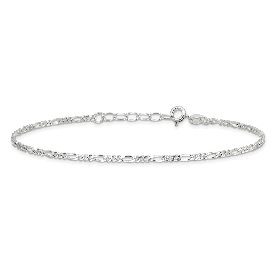 Sterling Silver 2mm Figaro Anklets, 9