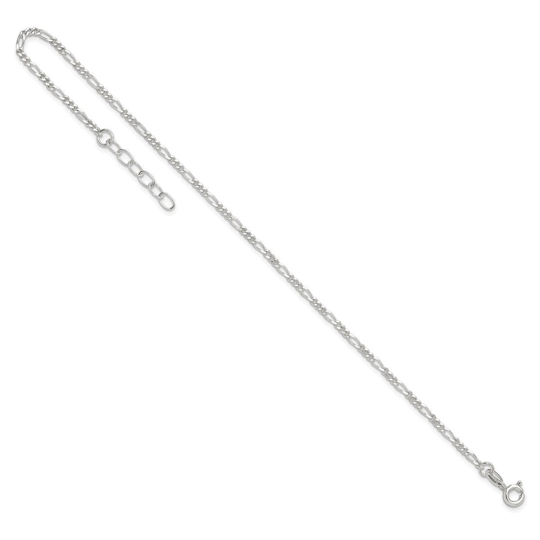 Sterling Silver 2mm Figaro Anklets, 9