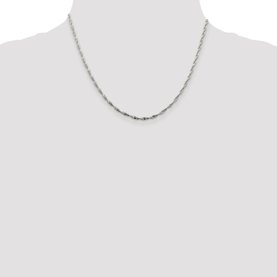 Sterling Silver 2mm Herringbone Necklaces, 18