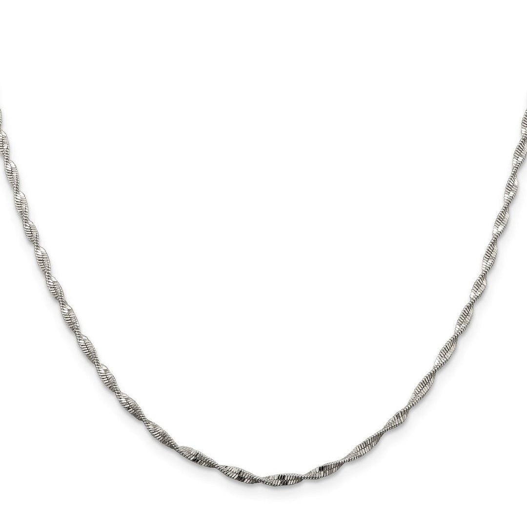 Sterling Silver 2mm Herringbone Necklaces, 18