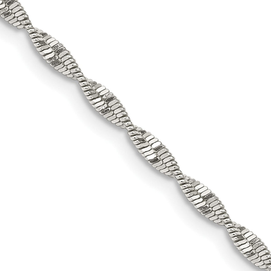 Sterling Silver 2mm Herringbone Necklaces, 18"