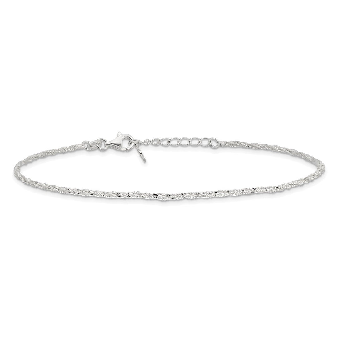 Sterling Silver 2mm Other Chains Anklet, 9
