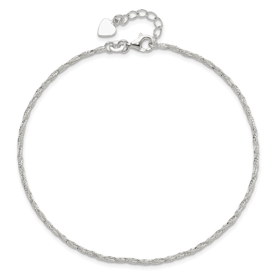 Sterling Silver 2mm Other Chains Anklet, 9