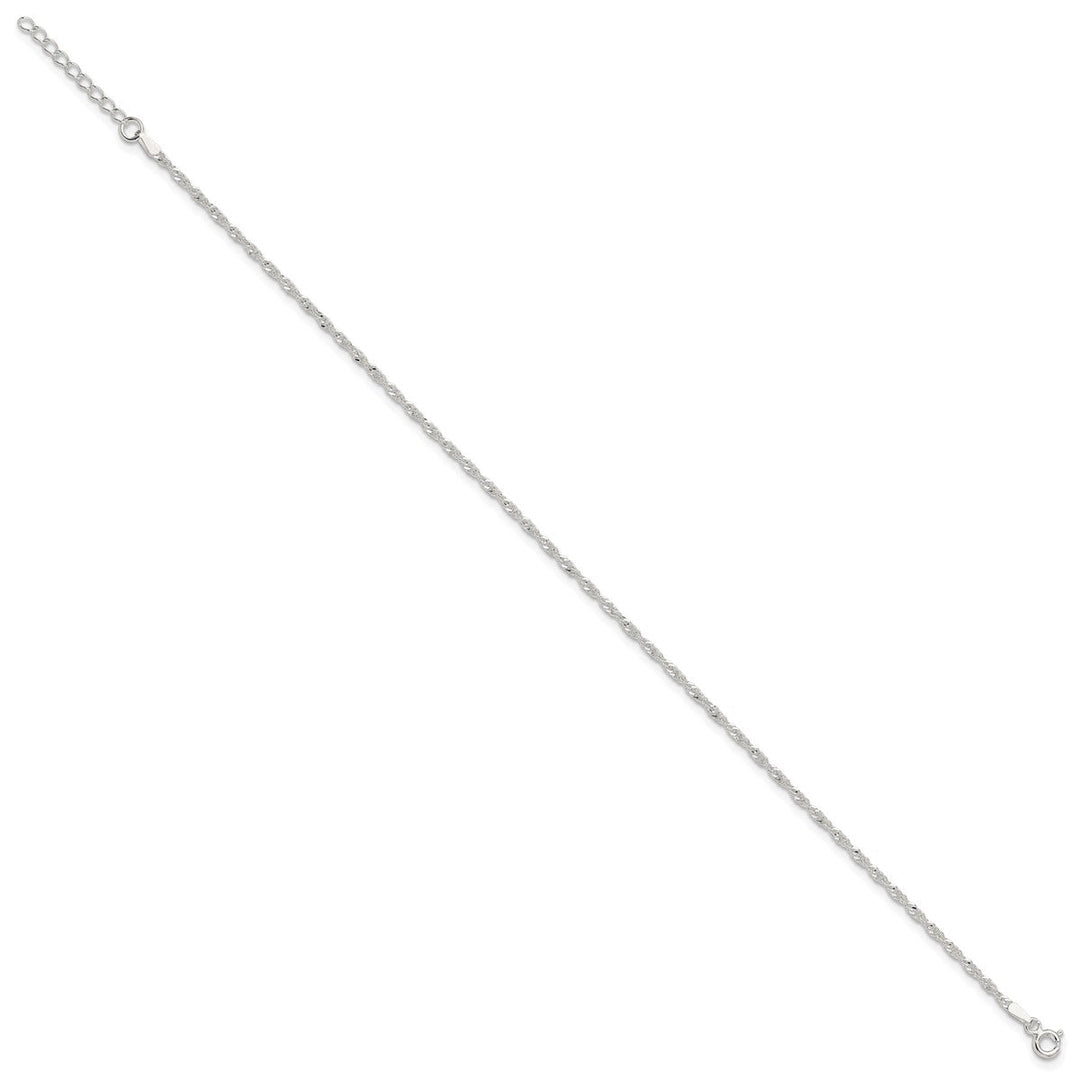 Sterling Silver 2mm Other Chains Anklet, 9