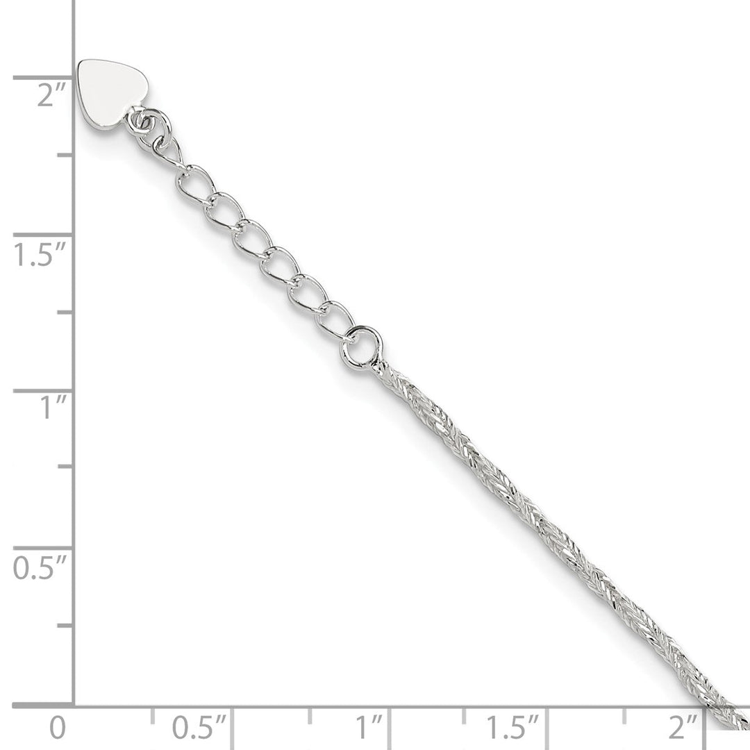 Sterling Silver 2mm Other Chains Anklet, 9