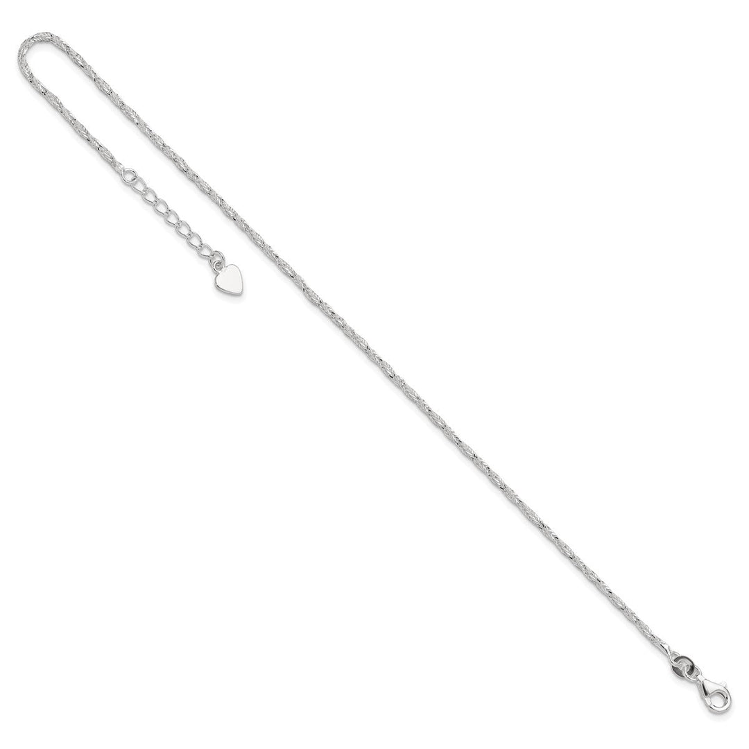 Sterling Silver 2mm Other Chains Anklet, 9