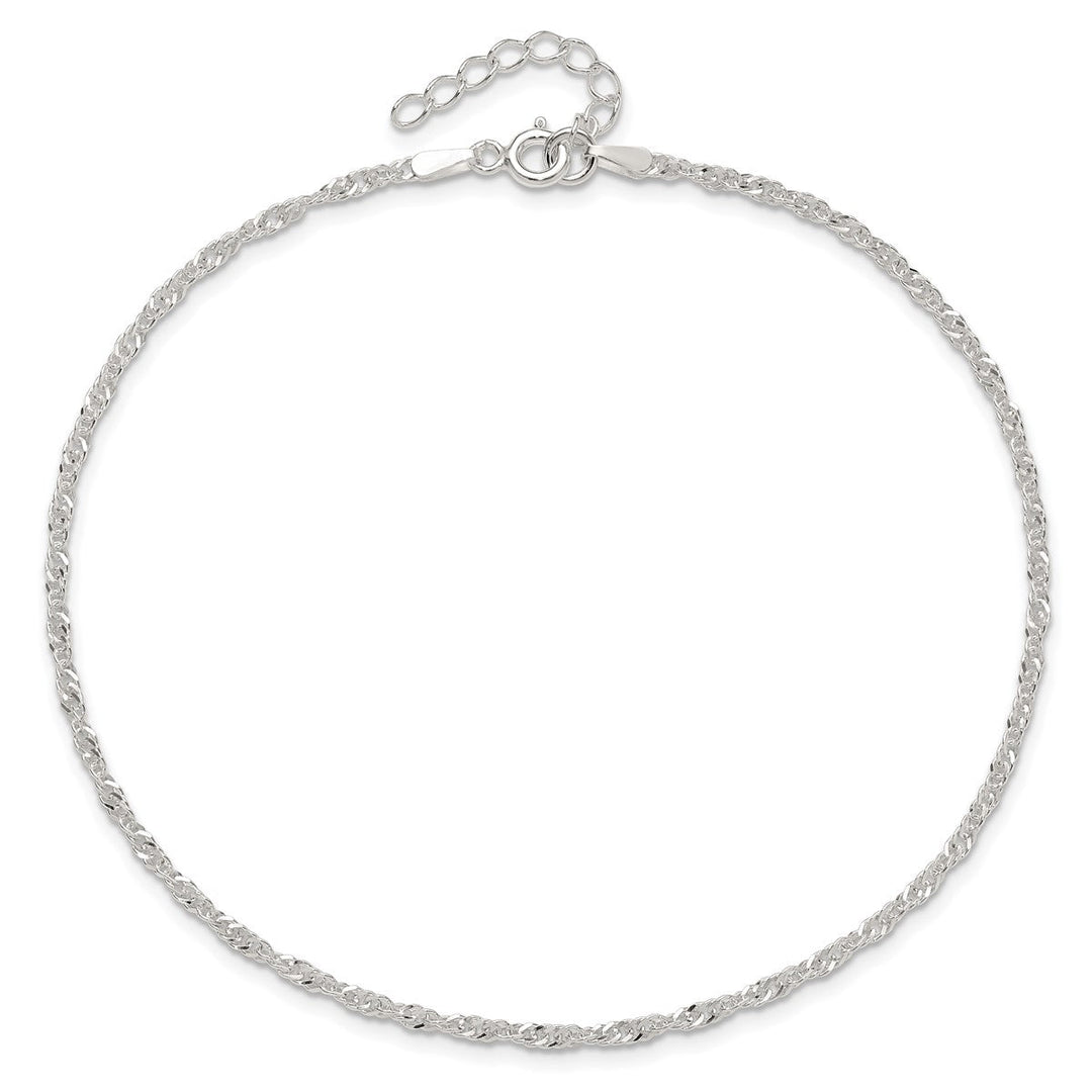 Sterling Silver 2mm Other Chains Anklet, 9