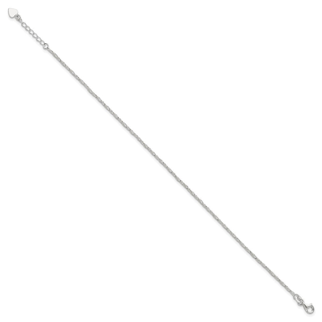 Sterling Silver 2mm Other Chains Anklet, 9