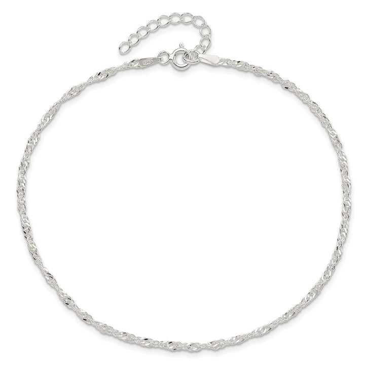 Sterling Silver 2mm Singapore Anklet, 9" - Anklet - Design Jewellers Edmonton