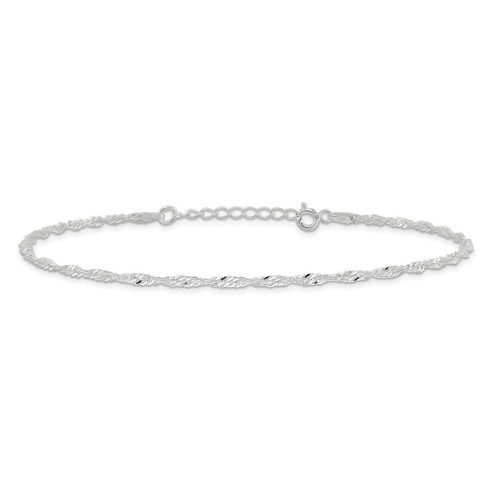 Sterling Silver 2mm Singapore Anklet, 9" - Anklet - Design Jewellers Edmonton