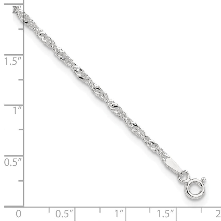 Sterling Silver 2mm Singapore Anklet, 9" - Anklet - Design Jewellers Edmonton