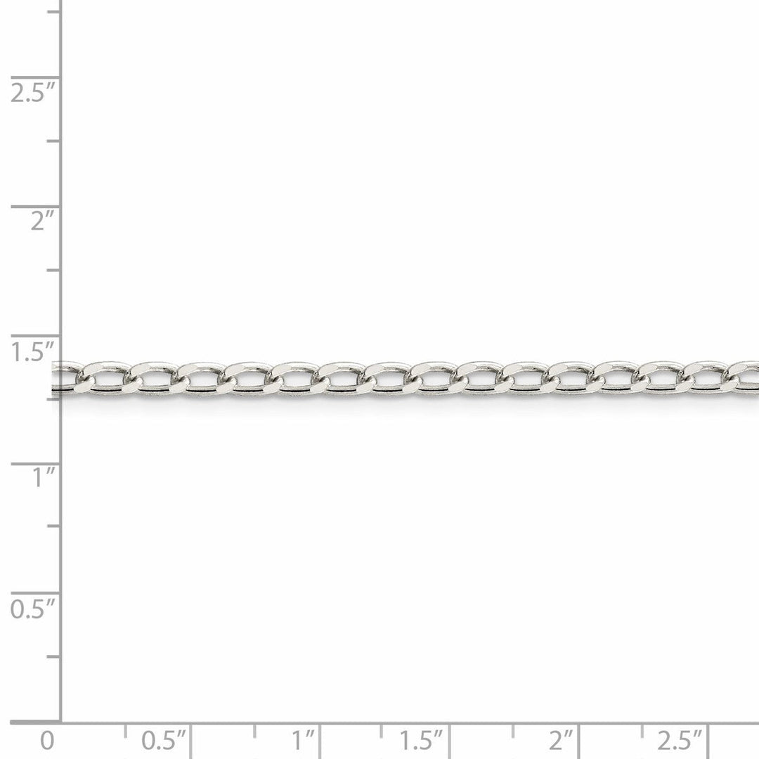 Sterling Silver 3.2mm Curb Anklet, 10