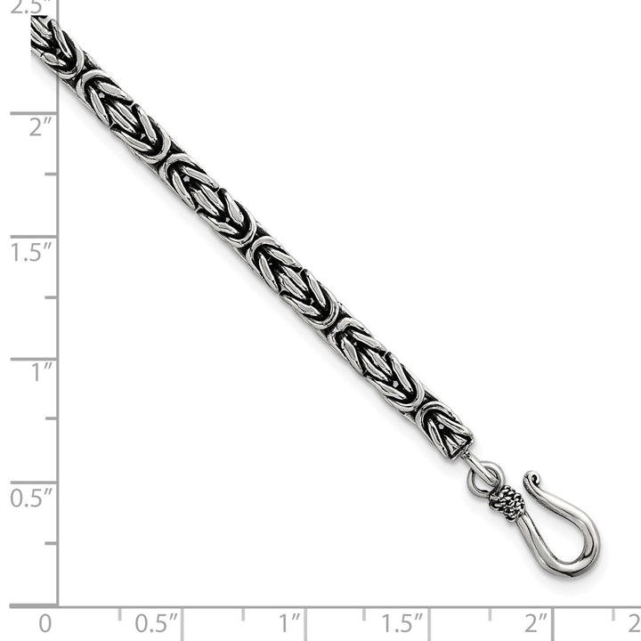 Sterling Silver 3.8mm Byzantine Bracelet, 8" - Bracelet - Design Jewellers Edmonton
