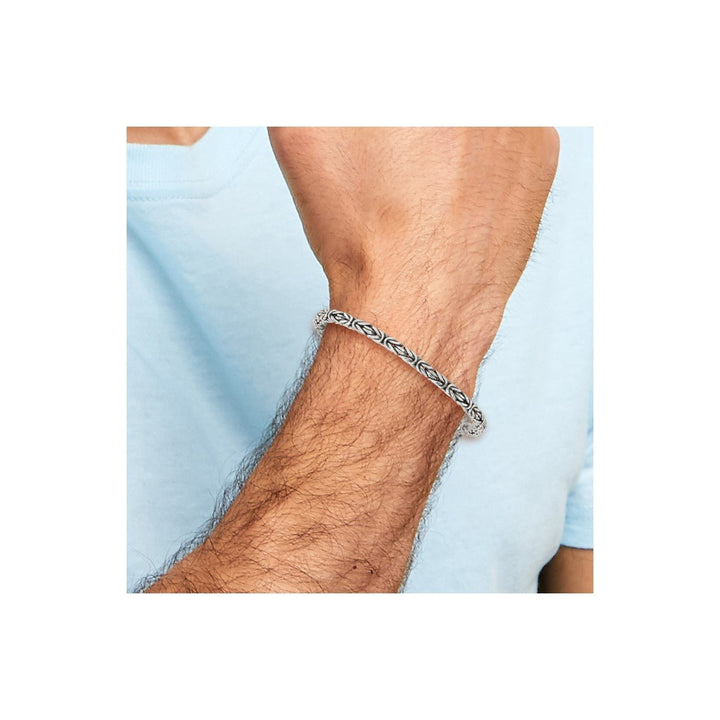 Sterling Silver 3.8mm Byzantine Bracelet, 8" - Bracelet - Design Jewellers Edmonton