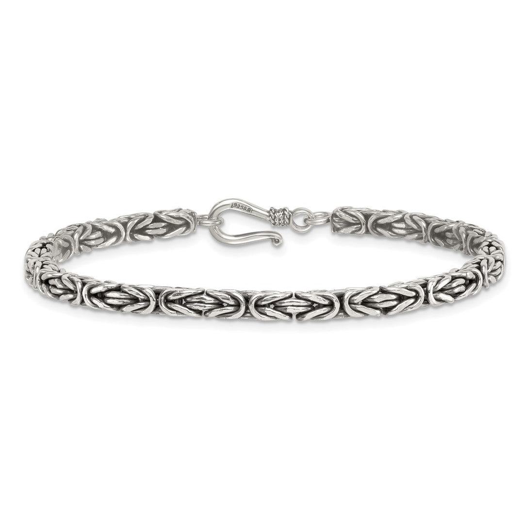 Sterling Silver 3.8mm Byzantine Bracelet, 8