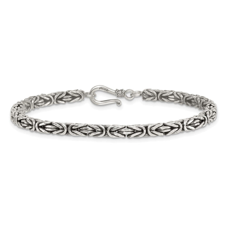 Sterling Silver 3.8mm Byzantine Bracelet, 8" - Bracelet - Design Jewellers Edmonton