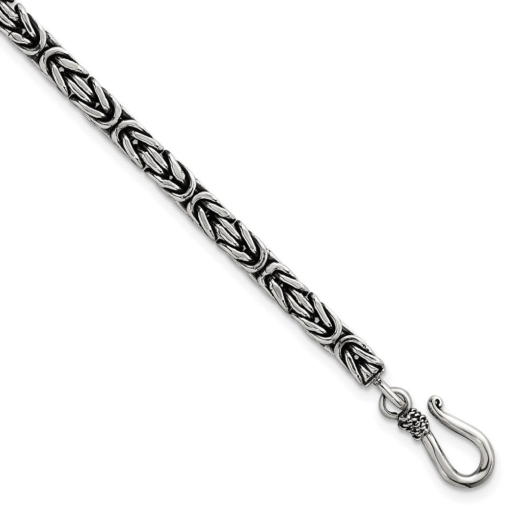 Sterling Silver 3.8mm Byzantine Bracelet, 8"