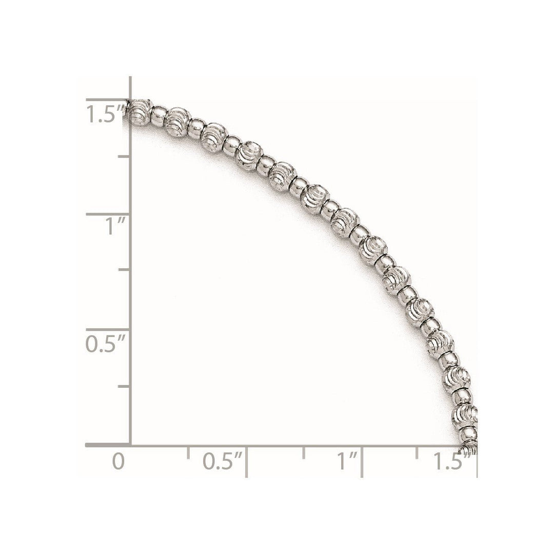 Sterling Silver 3mm Ball (Beaded) Anklet, 9