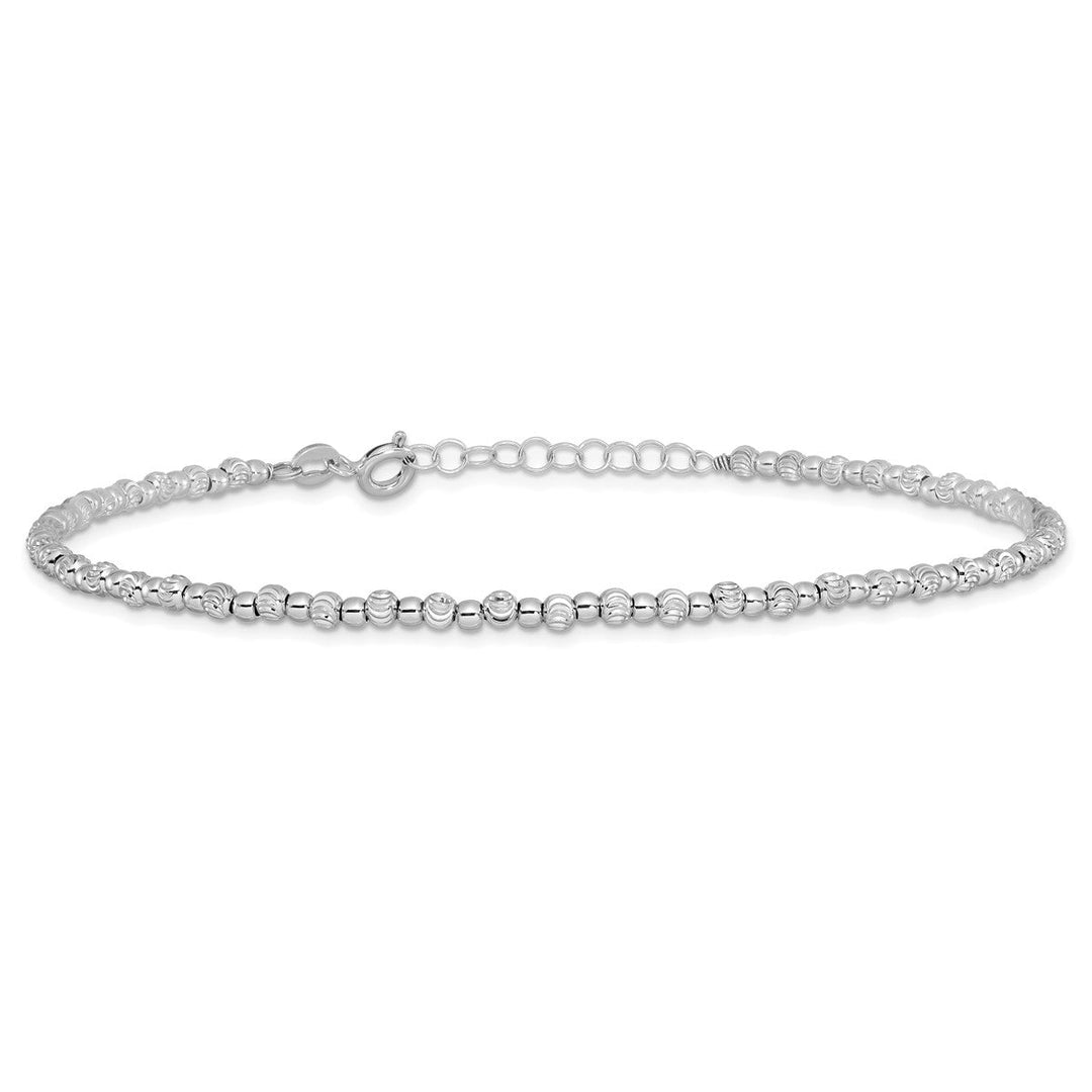 Sterling Silver 3mm Ball (Beaded) Anklet, 9