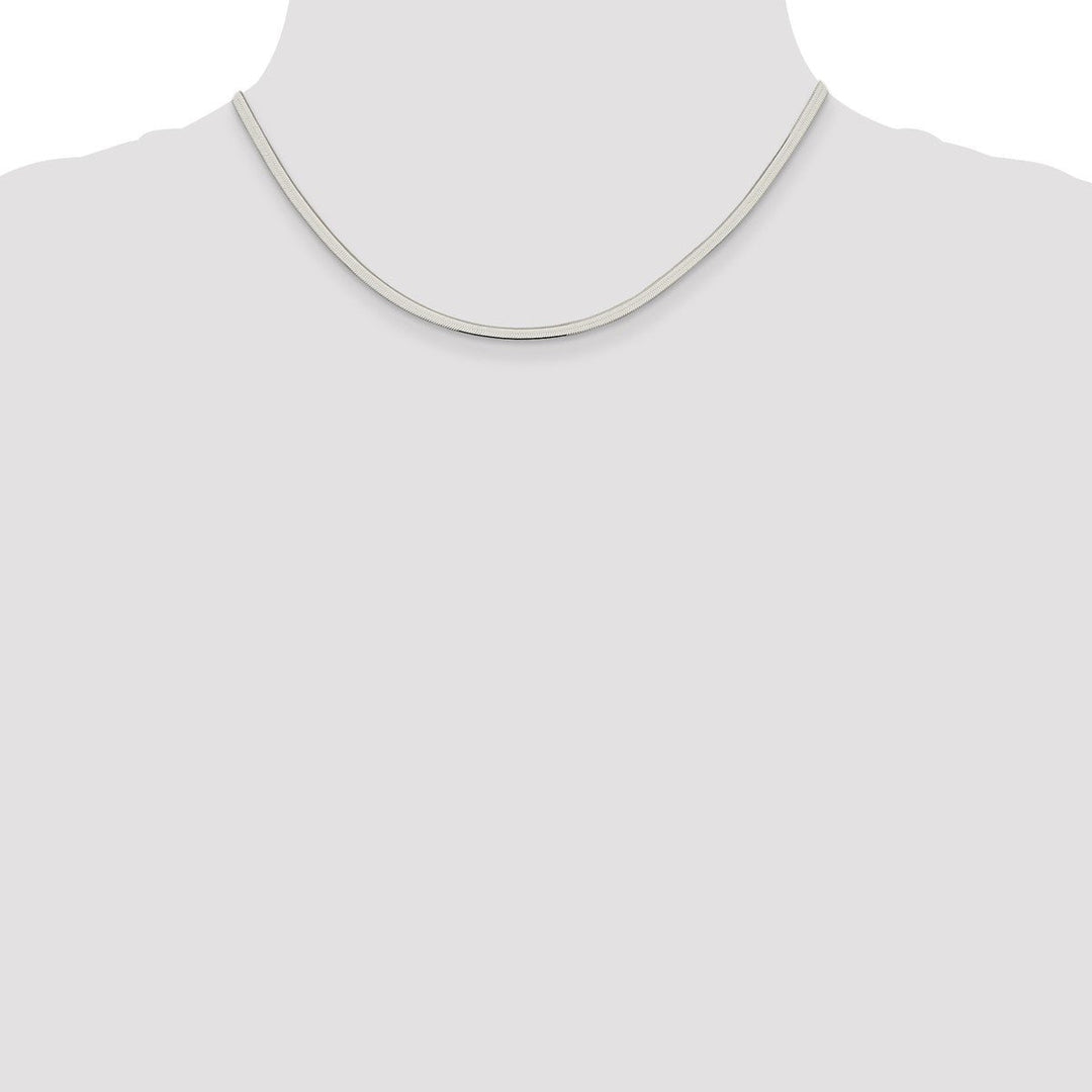 Sterling Silver 3mm Herringbone Necklaces, 16