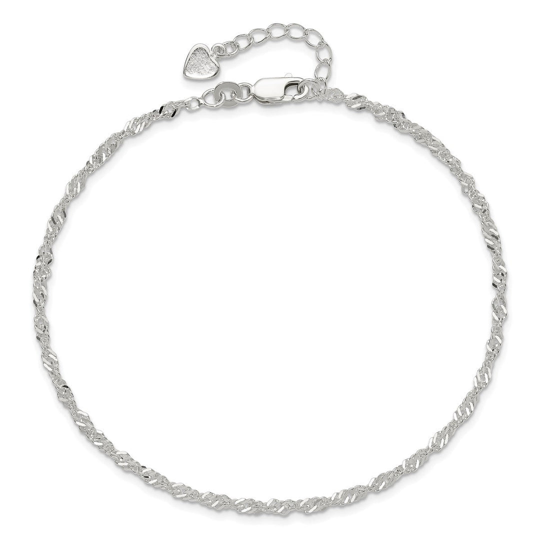 Sterling Silver 3mm Other Chains Anklet, 9