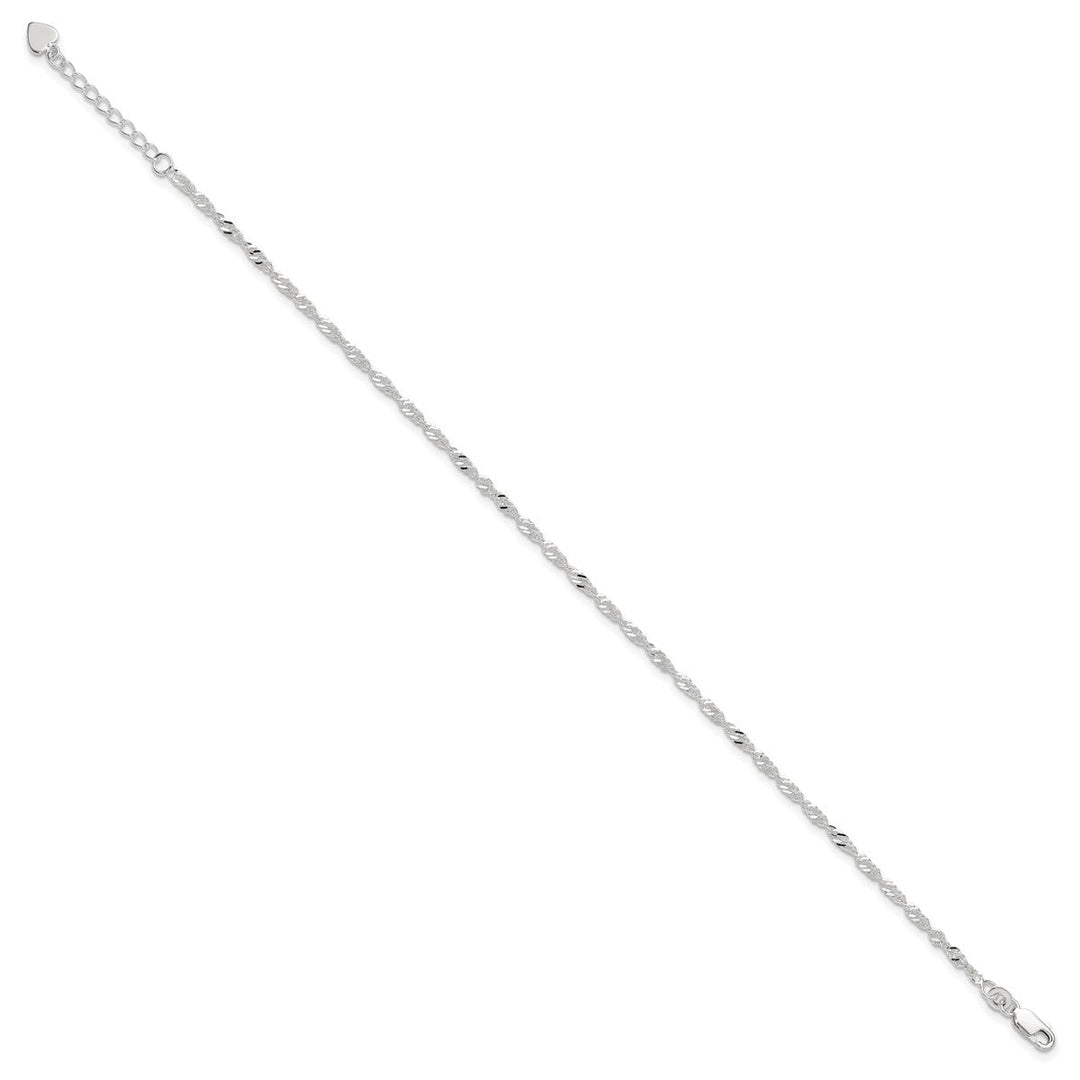 Sterling Silver 3mm Other Chains Anklet, 9