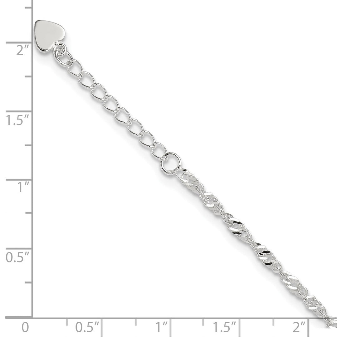 Sterling Silver 3mm Other Chains Anklet, 9