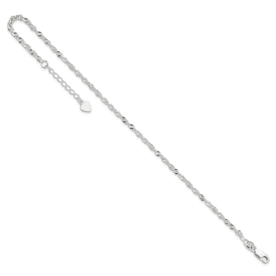 Sterling Silver 3mm Other Chains Anklet, 9