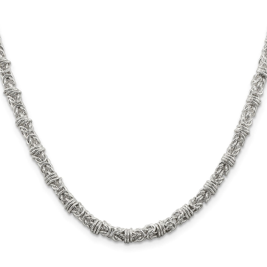 Sterling Silver 4mm Byzantine Necklaces, 18