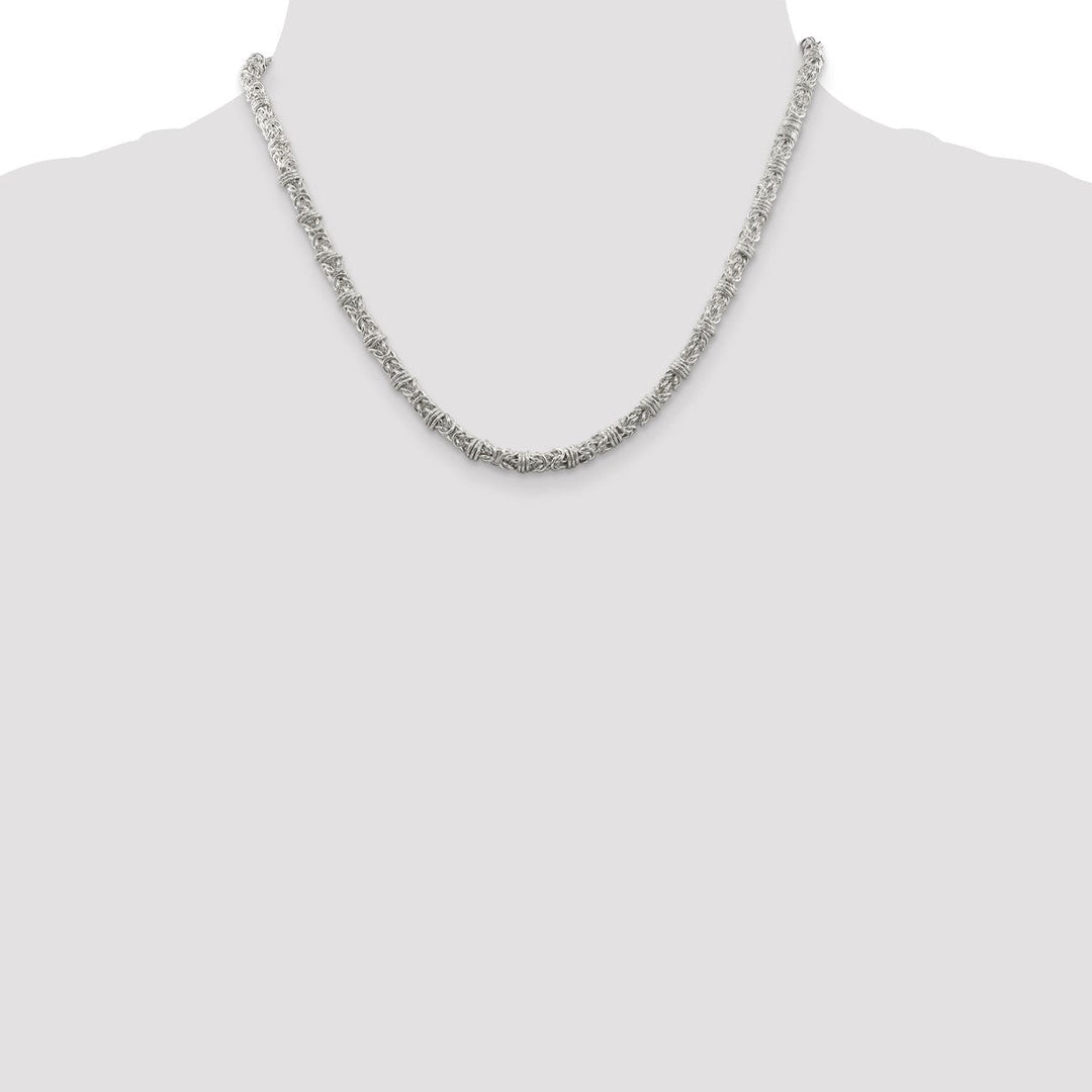 Sterling Silver 4mm Byzantine Necklaces, 18