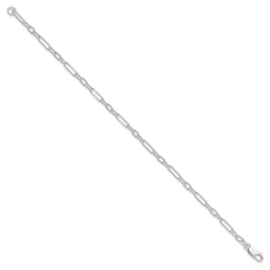 Sterling Silver 4mm Cable Anklet, 10