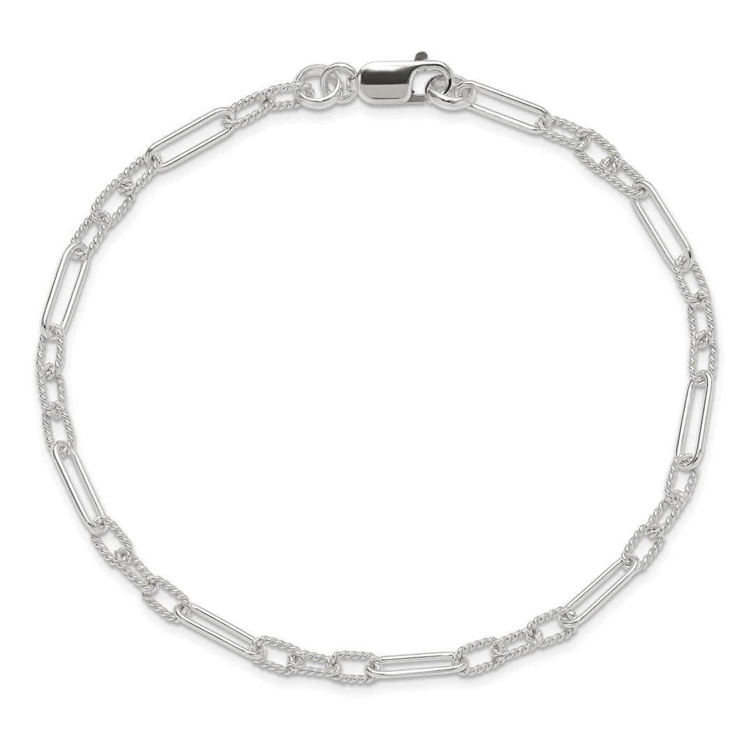 Sterling Silver 4mm Cable Anklet, 10